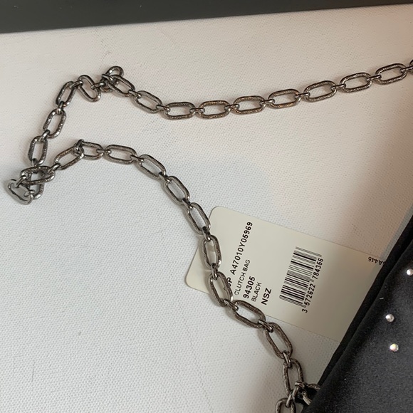 CHANEL 🖤 Rare Diamonte Swarovski Crystal Studded CC Black Satin Silk Chain Bag - Picture 5 of 16